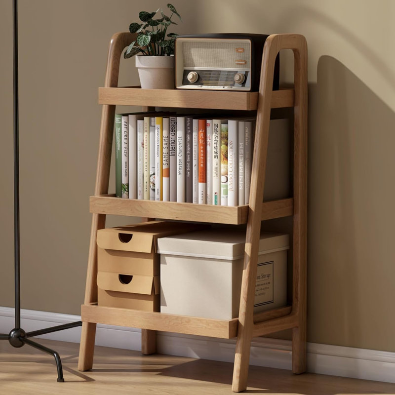 Table de bout en chêne massif de 17,7 po avec tablettes, H 31,5 po x l 17,7 po x P 12,6 po, Chêne