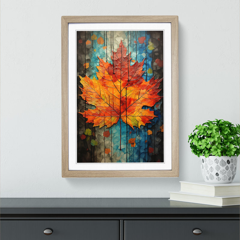 Leaf Modern No.2 - Framed Print, Oak, 64cm H x 46cm W x 2cm D