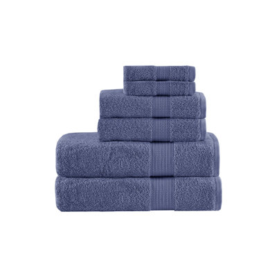 Ensemble de 6 serviettes en coton biologique, bleu marine
