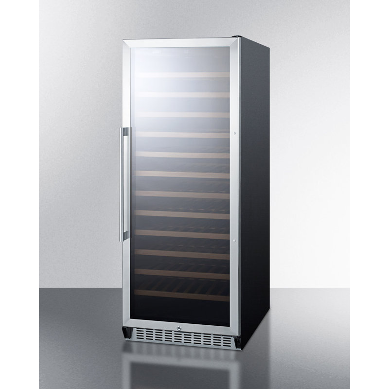 Summit Appliance Single Zone 23.63'' Freestanding 102 Bottle Wine Refrigerator with Reversible Door