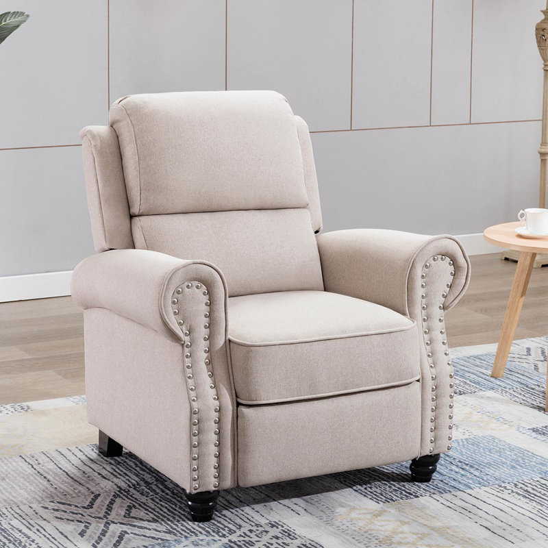 Chesterbrook 88cm Wide Glider Standard Recliner, Beige