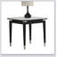 Table de bout 1pc de style contemporain avec plateau en pierre frittée et pieds en flèches argentées, parfaite pour les intérieurs modernes