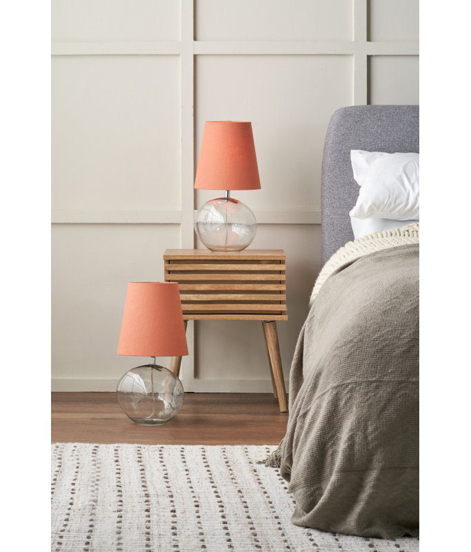 Mila Glass Table Lamp, Orange