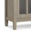Armoire de rangement transitionnelle en bois massif l 32 po Warm Shaker avec portes en verre trempé et tablettes réglables-1726950495