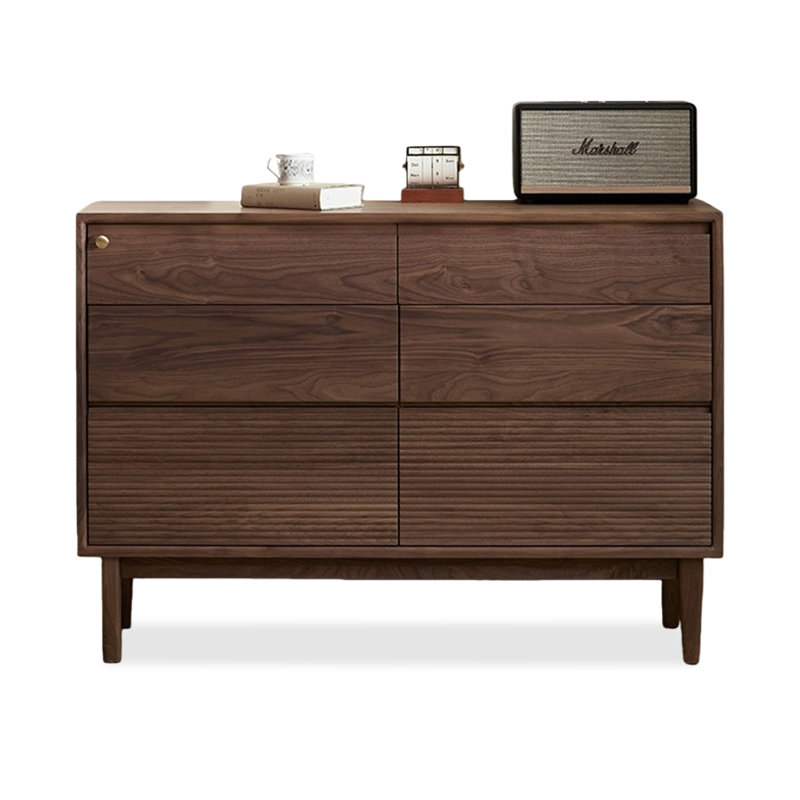 Armoire d'appoint en bois massif de couleur noyer noir