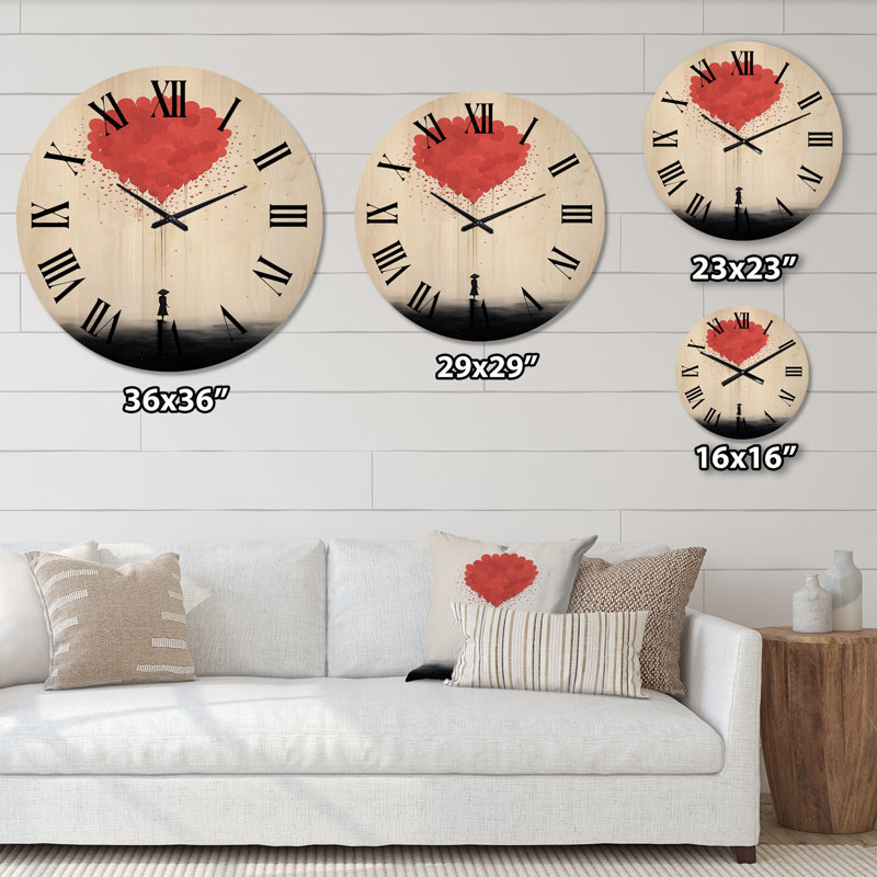 Horloge murale en bois surdimensionnée Serenity, Grand