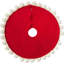 Labs Mini Christmas Tree Skirt - Pom Poms on Red - in Hand Felted Wool - 26"