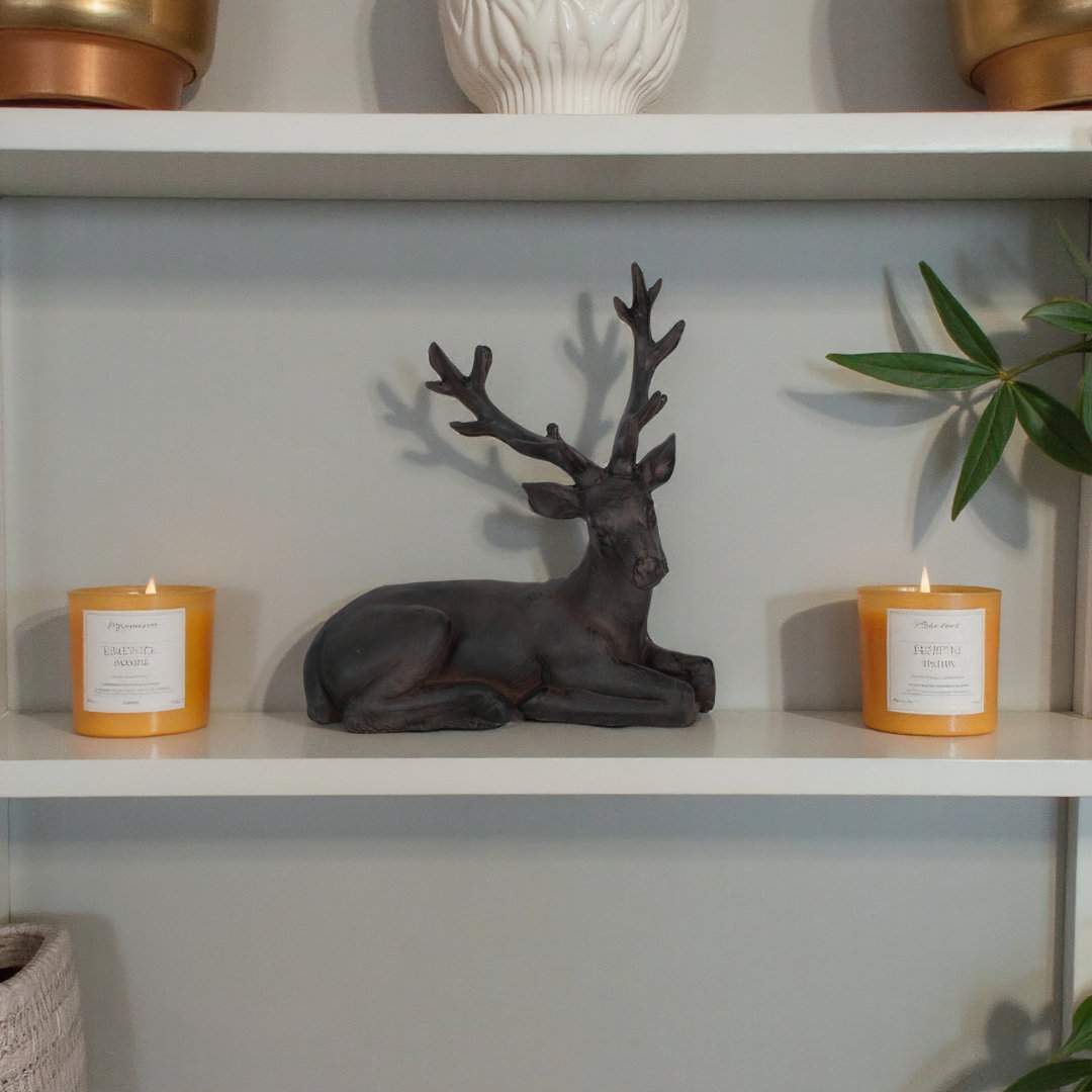 Rustic Brown Resin Deer Statue - 6.0" x 12.5" x 13.75" The Twillery Co.®