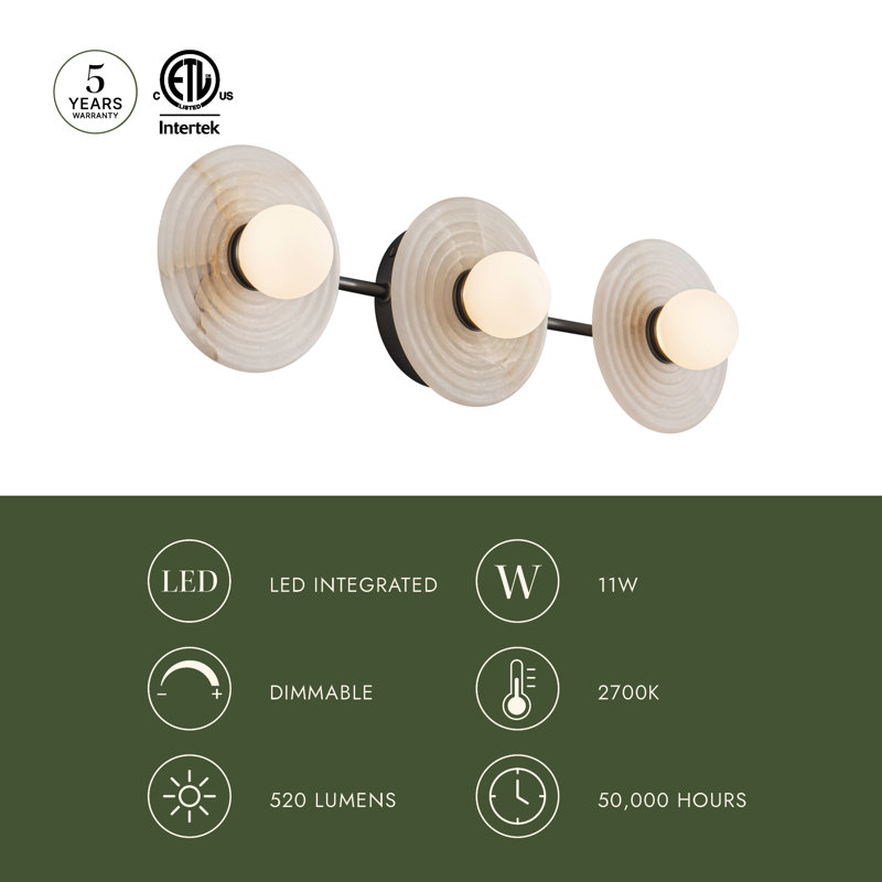 Dahlia 3 - Light Vanity Light, Vintage Brass
