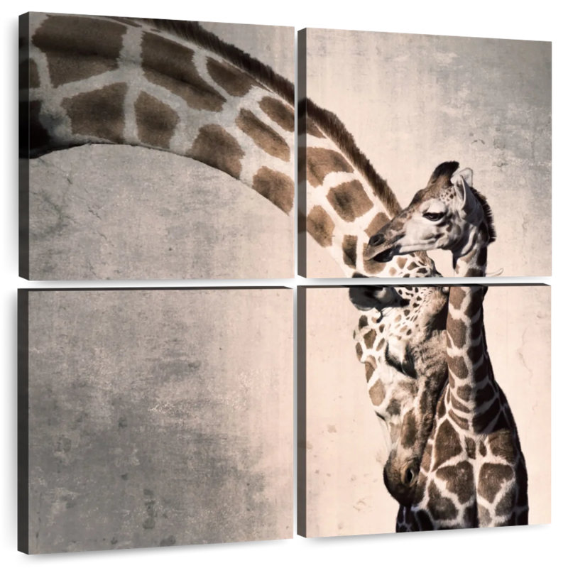 Brampt Mother And Son Giraffe, 18" H x 18" W