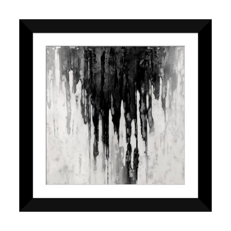 «Neutral Space Noir II», reproduction d'art sur toile tendue, H 16 po x l 16 po x P 1 po, Papier beaux-arts encadré noir