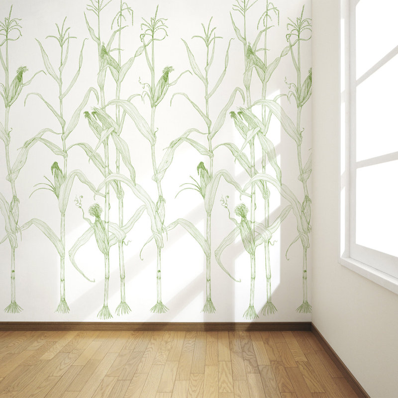 Corn Rows, Summer Green, Paper
