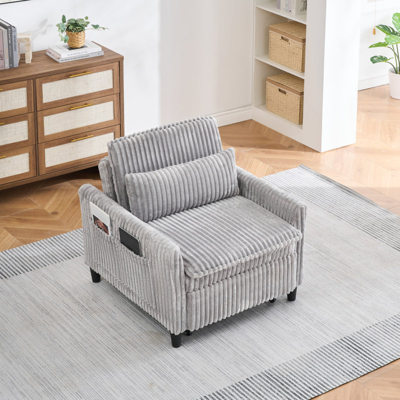 Fauteuil confortable pour petit appartement avec balcon et canapé-lit, Gris