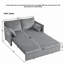 Canapé-lit convertible moderne en velours côtelé gris compact avec ports USB
