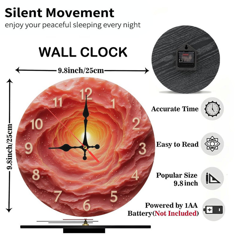 Tunnel d'horloge organique avec lumière