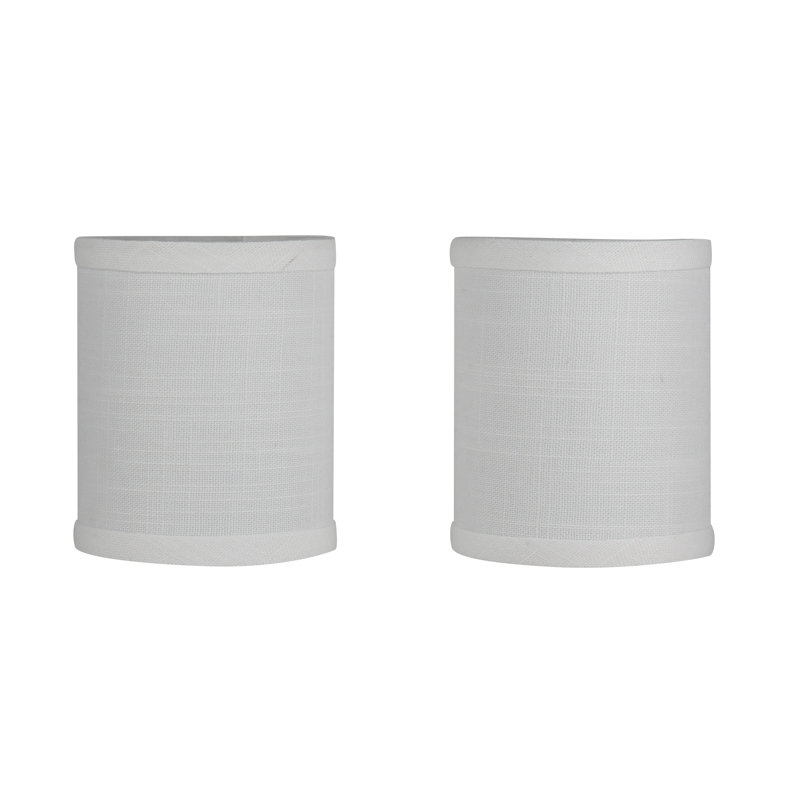 Abat-jour de candélabre en lin H 4,75 po x l 4 po (à pince), Blanc cassé texturé