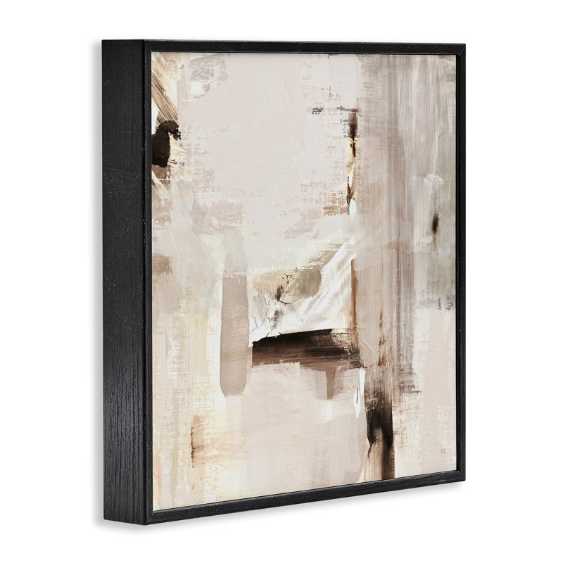  «Neutral Tone Abstraction», art de la giclée encadrée par Susan Jill, Giclée encadrée noir minuit, H 24 po x l 24 po