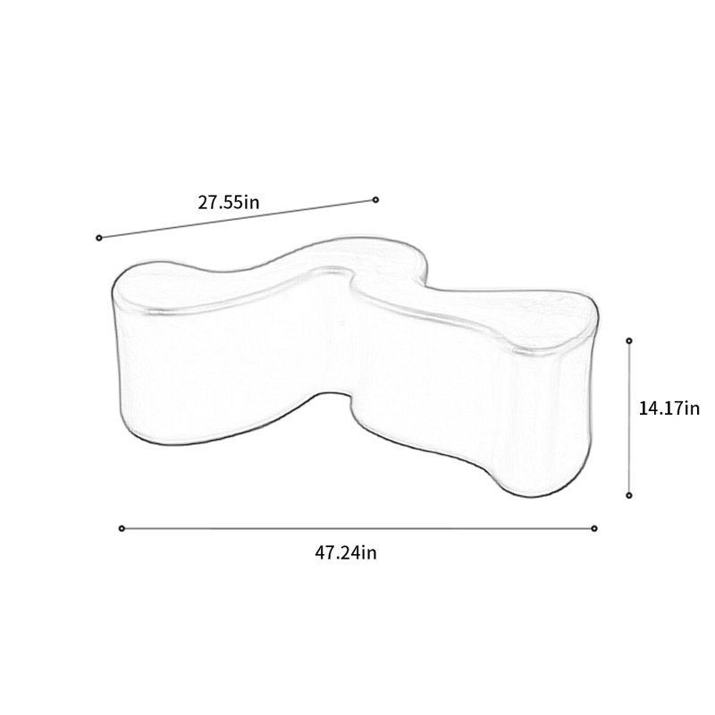 Table basse simple de style crème, Noir mat, H 14,17 po x L 47,24 po x l 27,55 po