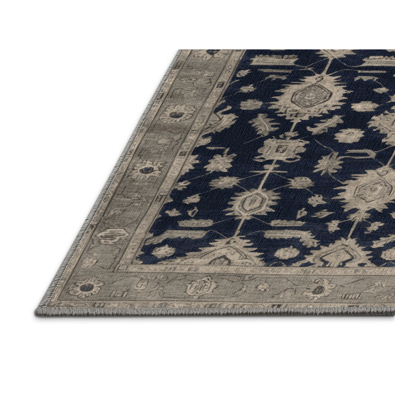 Tapis gris lavable à la machine, Carré 7 pi