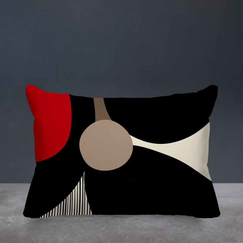 Janie Spun Polyester Reversible Throw Pillow, 18"H x 25"W, Red
