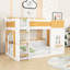 Lit superposé en bois avec tablettes de rangement et échelle-1591961523