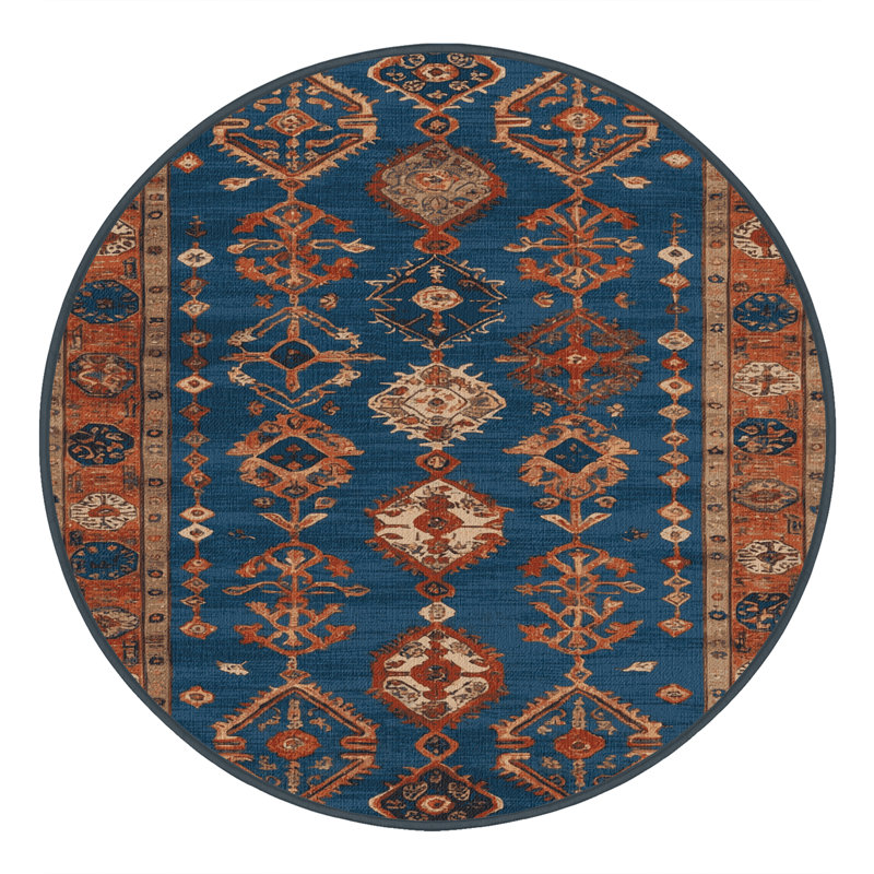 Machine Washable Turkish Gray Area Rug, Round 3'