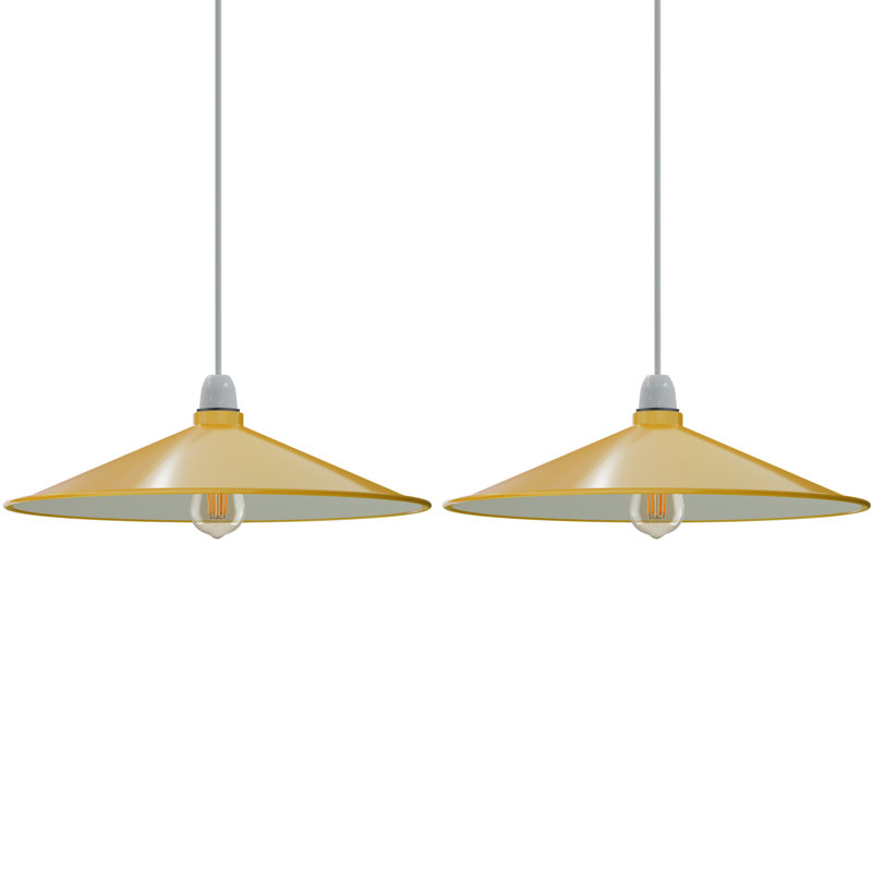 40cm Metal Cone Lamp Shade, Yellow