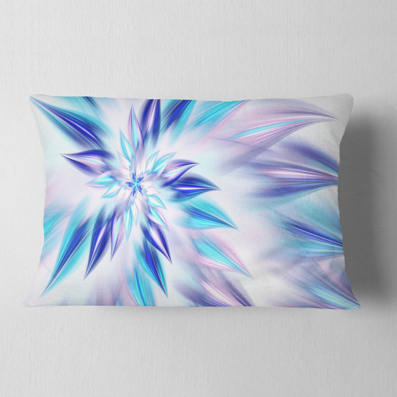 Fractale spirale fleur - coussin abstrait imprimé, Bleu clair