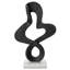 16" Black Modern Aluminum Sculpture on Weighted Marble Base