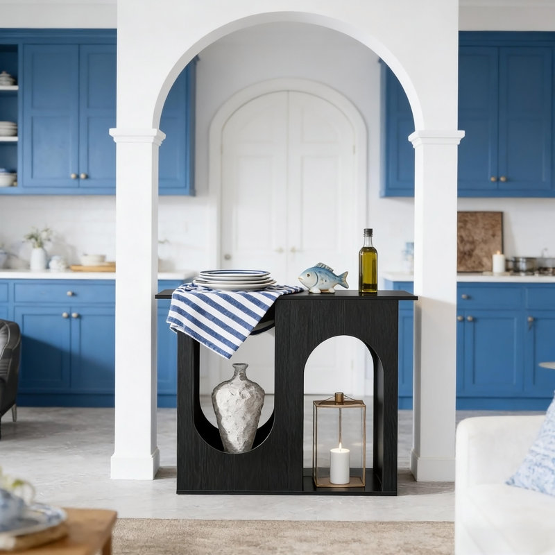 Elegant Narrow Console Table with Double-Arched Base, Perfect for Small Spaces and Modern Aesthetics