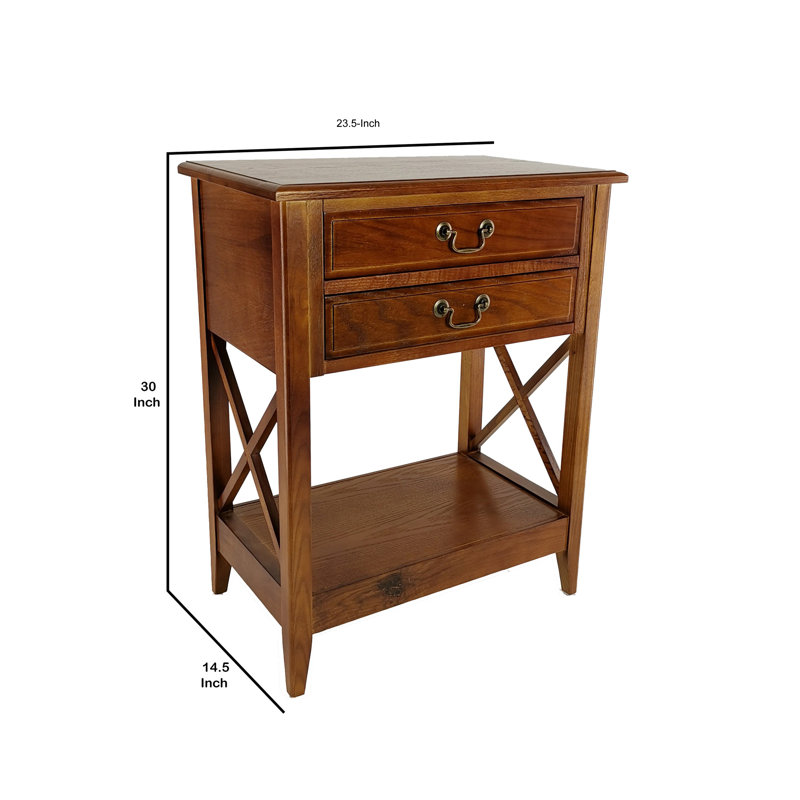 Table de chevet 2 tiroirs Rilan
