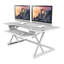  Convertisseur de bureau debout à hauteur réglable blanc 46 po avec support pour écran double et plateau pour clavier profond-298809110