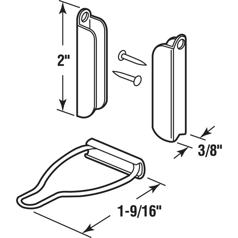 Hanger And Latch Set, 1-9/16 In. X 1-1/2 In., For Use With Double Hung Wood Windows, 3/8 In., Bronze, Bronze
