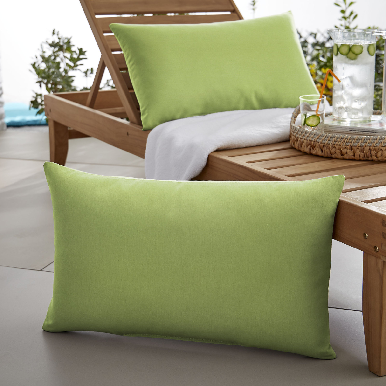 Almeda Lumbar Throw Pillow, Fresco Apple Green, 12" x 18"