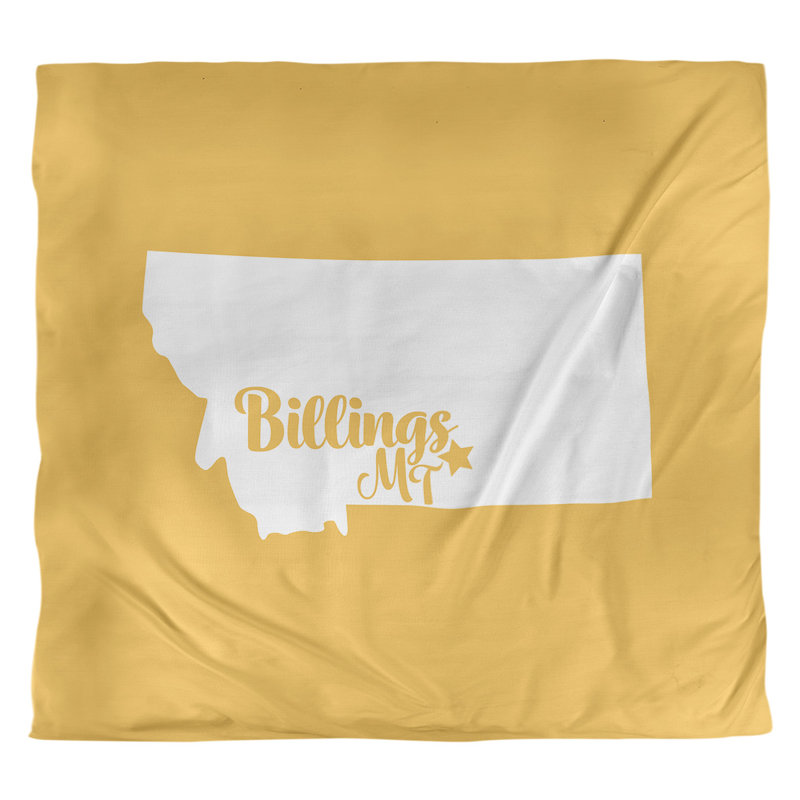 Housse de couette billings montana, Housse de couette pour grand lit, Jaune, Microfibre