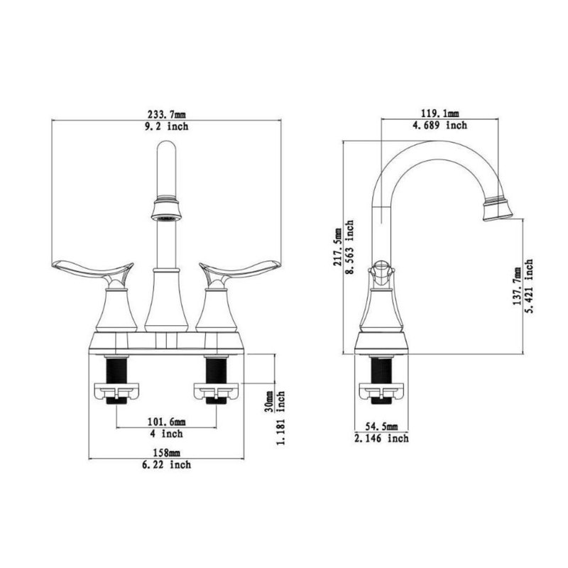 Bathroom faucet with 360 degree turn spout, Brushed Nickel