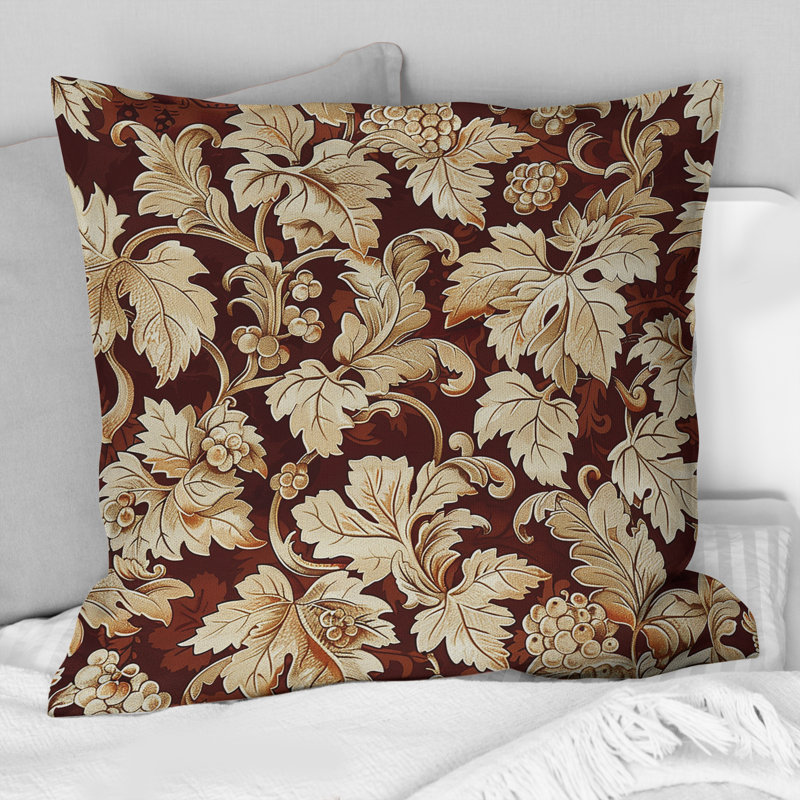 Coussin en damas, H 16 po x l 16 po, Carrée