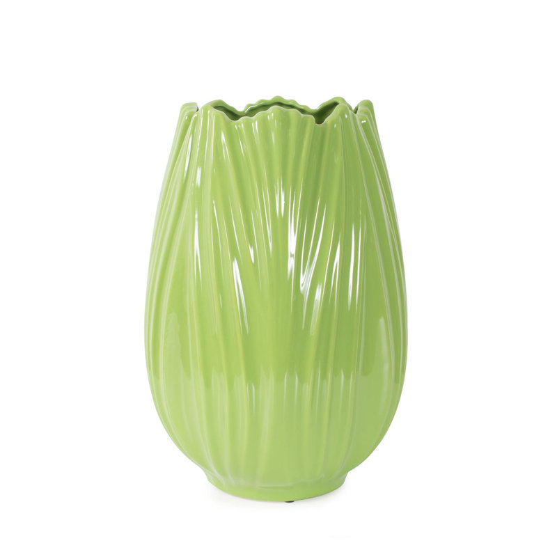 Vase de table en céramique Hedaya, H 15 po x l 8,5 po x P 8,5 po