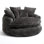 Fauteuil de 55 po de long en mousse de polyester, fauteuil rond surdimensionné, canapé-lit moderne moelleux pour le salon, la salle de détente et la salle de projection, fauteuil avec accoudoirs larges et coussins