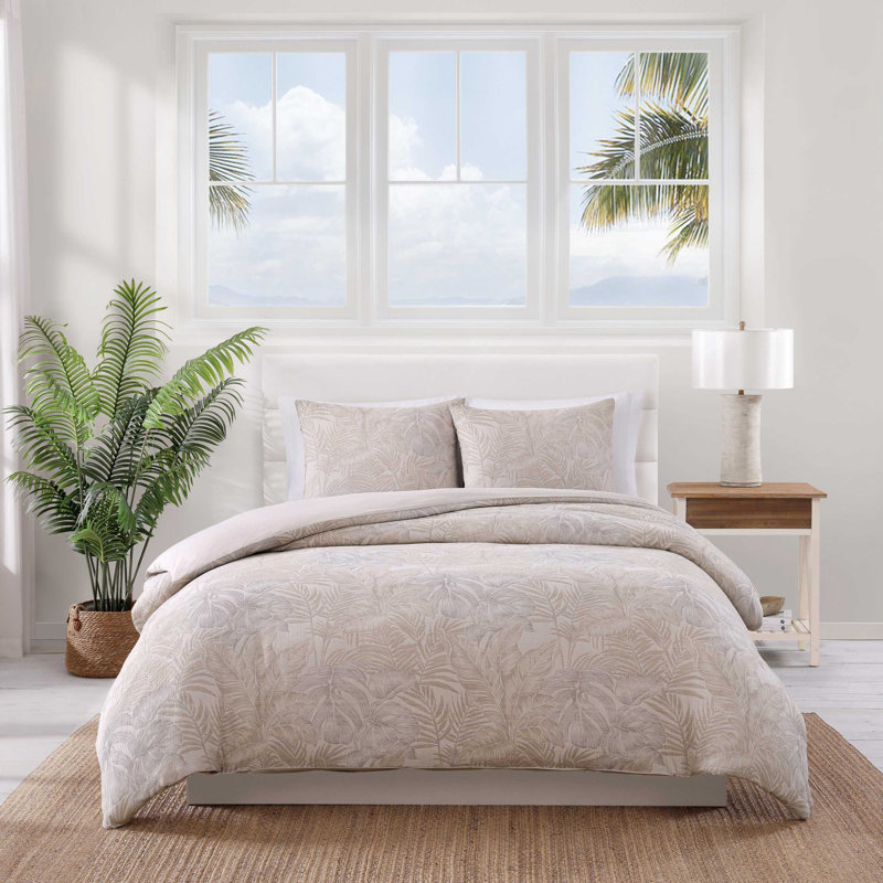 Tropical Cotton Standard Floral Duvet Cover, King Duvet Cover + 2 King Shams