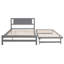 Lit plateforme double en pin massif avec lit gigogne réglable, 10 lattes, tête de lit robuste, lit d'invité peu encombrant, gris-117176134