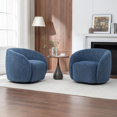 Aunna Upholstered Swivel Barrel Chair