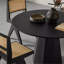 Tables de salle à manger rondes noires en bois massif-818649261