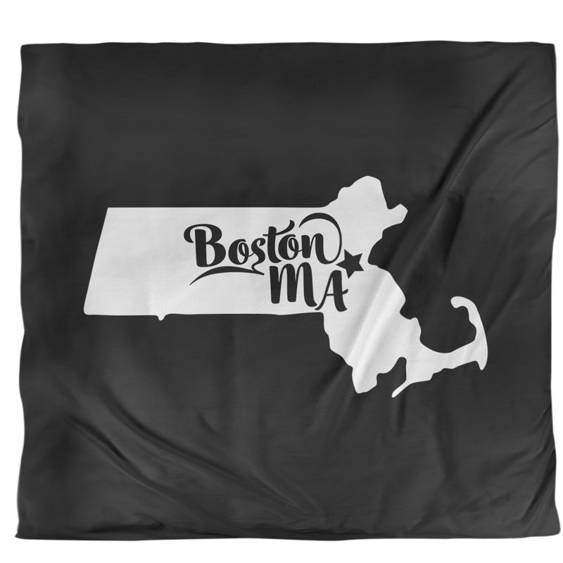 Ensemble de housse de couette boston massachusetts, Microfibre, Housse de couette pour très grand lit, Noir