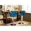 2 tabourets de bar modernes Modern Blue, avec 2 sièges avec rotation à 360 degrés et repose-pieds, tabourets contemporains en bleu, 2 sièges en cuir synthétique pour une assise relaxante