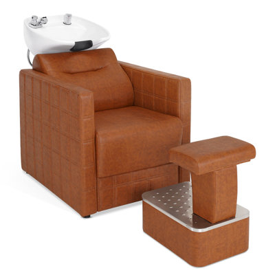 Fauteuil de shampooing à contre-courant, bol à shampooing et fauteuil avec repose-pieds pour salon de coiffure