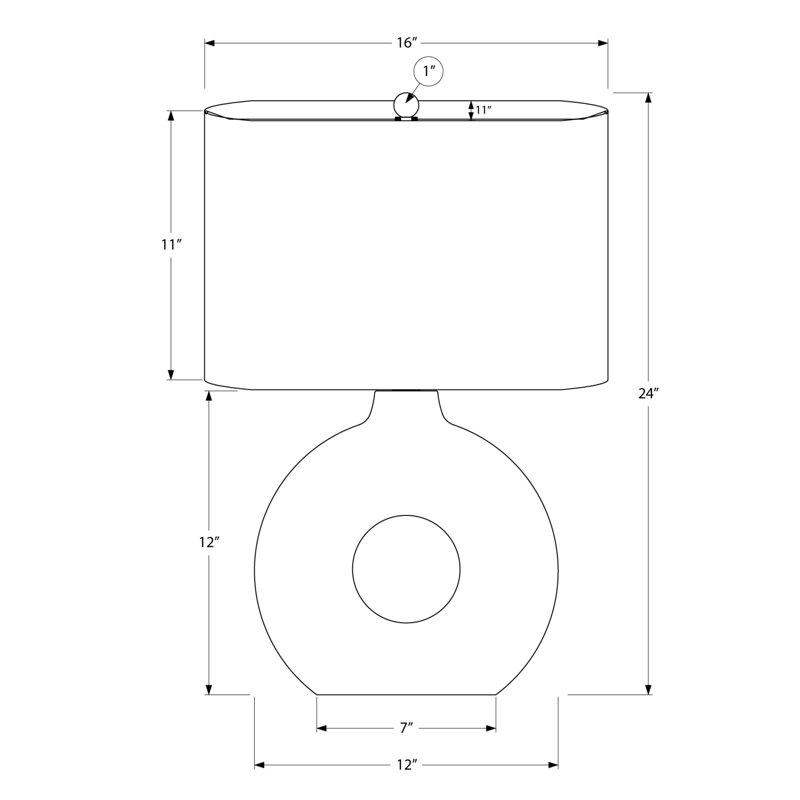 Lighting, 24 po, lampe de table, céramique, abat-jour ivoire / crème, contemporain, moderne, Brun