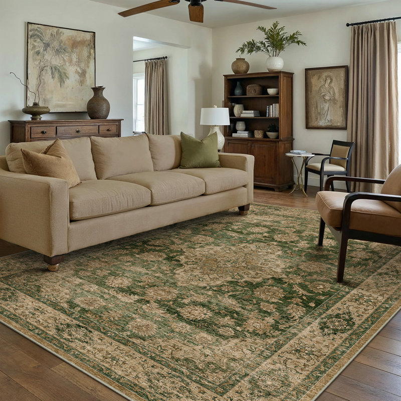 Kimbolton Oriental Machine Washable Area Rug For Living Room With Non-Slip Backing, Rectangle 8' x 10'
