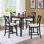 Chaises de salle à manger seulement, ensemble de 4 chaises en bois à hauteur de comptoir, chaise de cuisine avec siège rembourré, chaise d'appoint rembourrée pour salle à manger, salon, cuisine, noir et beige deux tons