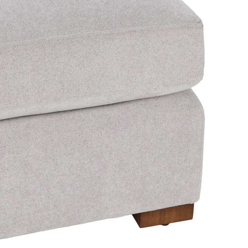 Audrey Upholstered Ottoman, Elite Gray Performance Upholstery